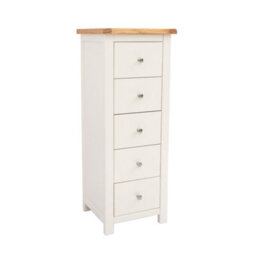 Cabinet Bits Maggiori 5 Drawer Narrow Chest Of Drawers Chrome Knob - thumbnail 1
