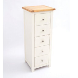 Cabinet Bits Maggiori 5 Drawer Narrow Chest Of Drawers Chrome Knob - thumbnail 3