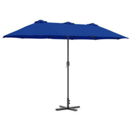 Berkfield Garden Parasol Blue Powder-Coated Steel - thumbnail 2