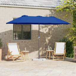 Berkfield Garden Parasol Blue Powder-Coated Steel - thumbnail 1