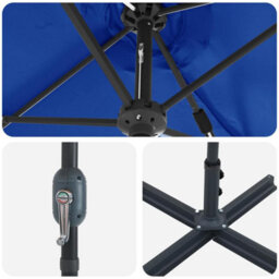 Berkfield Garden Parasol Blue Powder-Coated Steel - thumbnail 9