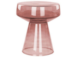 Beliani Home Oval Transparent Red Glass Side/end Table 37 X 37 X 43 Cm - thumbnail 1
