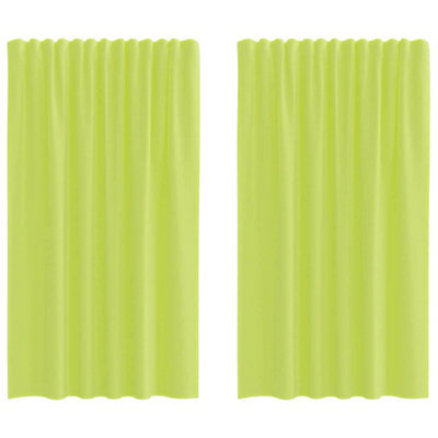 Berkfield Durable Voile Curtains With Rod Pockets 2 Pcs Apple Green - image 1