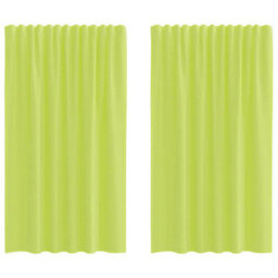 Berkfield Durable Voile Curtains With Rod Pockets 2 Pcs Apple Green - thumbnail 1