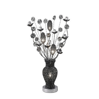Luminosa Lighting Luminosa (Dh) Nevada Table Lamp 4 Light G4 Black/crystal, Not Led/cfl Compatible - image 1
