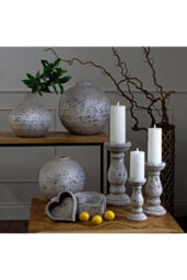 Small Stone Ceramic Candle Holder Minimalist Modern Decor - thumbnail 3