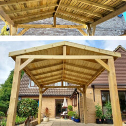 "NLC(DRIFFIELD)LIMITED Nlc Wooden Gazebo 3M X 3M (9'10"" X 9'10"") With Featheredge Roof And Tanalised Timber" - thumbnail 4