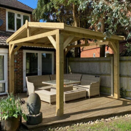 "NLC(DRIFFIELD)LIMITED Nlc Wooden Gazebo 3M X 3M (9'10"" X 9'10"") With Featheredge Roof And Tanalised Timber" - thumbnail 1