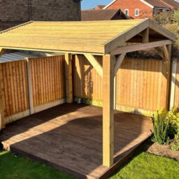 "NLC(DRIFFIELD)LIMITED Nlc Wooden Gazebo 3M X 3M (9'10"" X 9'10"") With Featheredge Roof And Tanalised Timber" - thumbnail 9