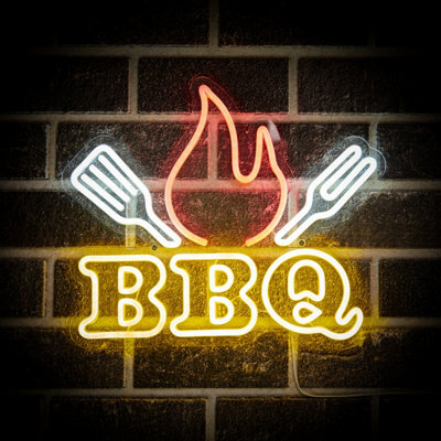 Glow Neon Bbq Multicolour Plug-In Led Wall Light - image 1