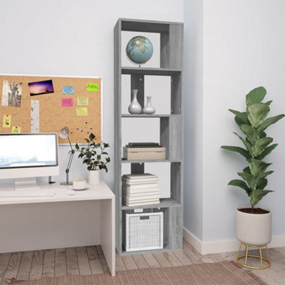 Vidaxl Book Cabinet Grey Sonoma 45X24X160 Cm Engineered Wood Book Cabinets - image 1