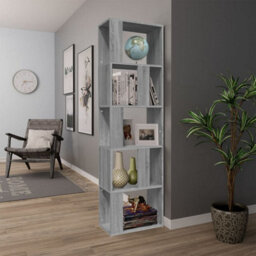 Vidaxl Book Cabinet Grey Sonoma 45X24X160 Cm Engineered Wood Book Cabinets - thumbnail 3