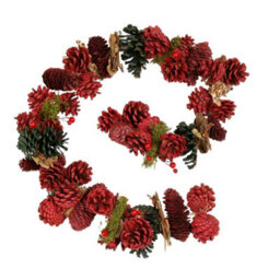 Dibor Cinnamon Pinecone 36Cm Christmas Wreath And 1.05M Garland For Front Door Décor - thumbnail 3