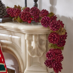 Dibor Cinnamon Pinecone 36Cm Christmas Wreath And 1.05M Garland For Front Door Décor - thumbnail 7