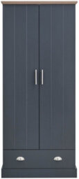 Gfw Kendal 2 Door 1 Drawer Wardrobe Slate Blue - thumbnail 3
