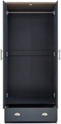Gfw Kendal 2 Door 1 Drawer Wardrobe Slate Blue - thumbnail 4