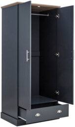 Gfw Kendal 2 Door 1 Drawer Wardrobe Slate Blue - thumbnail 2