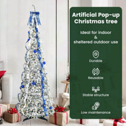 Vidaxl Artificial Christmas Tree With 150 Leds White 180 Cm Pvc - thumbnail 7