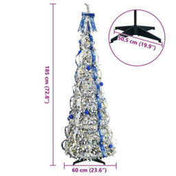 Vidaxl Artificial Christmas Tree With 150 Leds White 180 Cm Pvc - thumbnail 3
