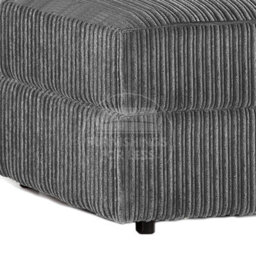 Furnishings For Less UK Luxor Delta  Ferguson Grey Fabric Soft Jumbo Cord Footstool - thumbnail 3