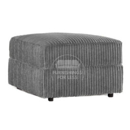 Furnishings For Less UK Luxor Delta  Ferguson Grey Fabric Soft Jumbo Cord Footstool - thumbnail 1