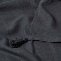 Homescapes Cotton Rajput Ribbed Black Throw, 150 X 200 Cm - thumbnail 5