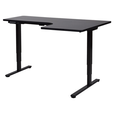 Beliani Electric Adjustable Corner Desk Destines Black 160 Cm 109 Cm Right Hand - image 1