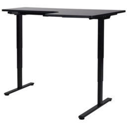 Beliani Electric Adjustable Corner Desk Destines Black 160 Cm 109 Cm Right Hand - thumbnail 7