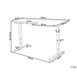 Beliani Electric Adjustable Corner Desk Destines Black 160 Cm 109 Cm Right Hand - thumbnail 3