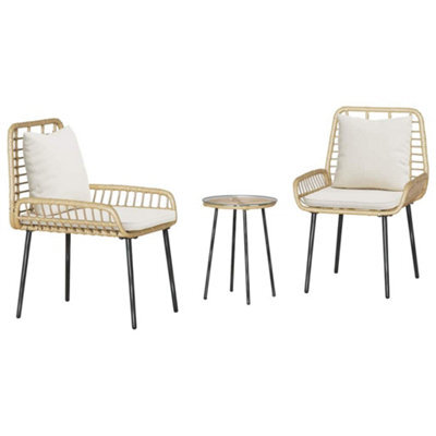 Berkfield Modern Garden Dining Set 3 Pcs Brown, Black, Cream 35 X 35 X 45 Cm - image 1