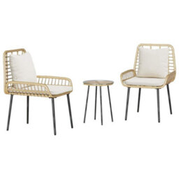 Berkfield Modern Garden Dining Set 3 Pcs Brown, Black, Cream 35 X 35 X 45 Cm
