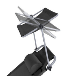 Sobuy Ogs48-Sch, Folding Chair Sun Lounger With Adjustable Sun Shade And Backrest, Black,w193Xd55.5Xh103 - thumbnail 7