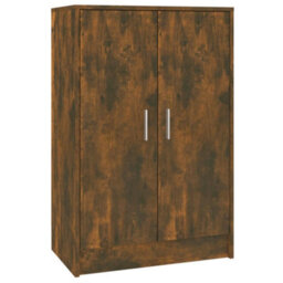 Berkfield Shoe Cabinet Smoked Oak 60X35X92 Cm Engineered Wood - thumbnail 5