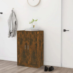 Berkfield Shoe Cabinet Smoked Oak 60X35X92 Cm Engineered Wood - thumbnail 3