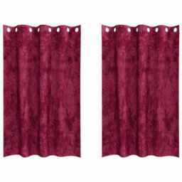 Berkfield Curtain With Curtains 2 Pcs Wine Red 175 X 140 Cm Velvet - thumbnail 2