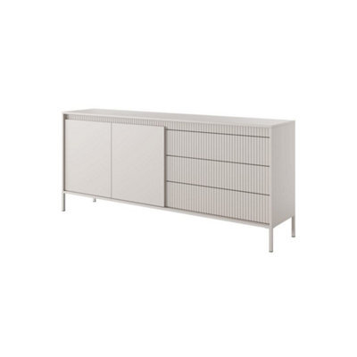 Arte Chic And Versatile Sideboard Cabinet With Drawers (H)810mm (W)1870mm (D)400mm - Beige Matt - image 1
