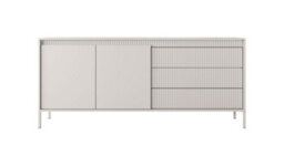 Arte Chic And Versatile Sideboard Cabinet With Drawers (H)810mm (W)1870mm (D)400mm - Beige Matt - thumbnail 3