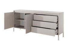 Arte Chic And Versatile Sideboard Cabinet With Drawers (H)810mm (W)1870mm (D)400mm - Beige Matt - thumbnail 2