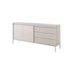 Arte Chic And Versatile Sideboard Cabinet With Drawers (H)810mm (W)1870mm (D)400mm - Beige Matt - thumbnail 1