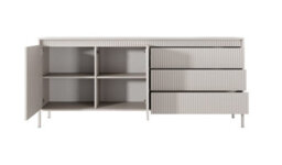 Arte Chic And Versatile Sideboard Cabinet With Drawers (H)810mm (W)1870mm (D)400mm - Beige Matt - thumbnail 4
