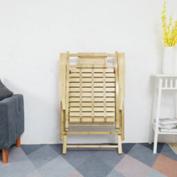 Fativo  Widen Backrest 54Cmw Folding Rocking Chair Bamboo Indoor Outdoor Furniture W/retractable Footrest Brown - thumbnail 8