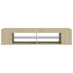 Berkfield Tv Cabinet With Led Lights Sonoma Oak 135X39X30 Cm - thumbnail 8
