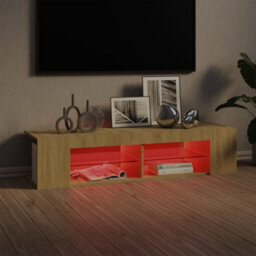 Berkfield Tv Cabinet With Led Lights Sonoma Oak 135X39X30 Cm - thumbnail 4