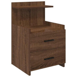 Berkfield Durable Bedside Cabinets 2 Pcs With 2 Drawers Brown Oak 40X36.5X62 Cm - thumbnail 6