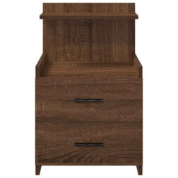 Berkfield Durable Bedside Cabinets 2 Pcs With 2 Drawers Brown Oak 40X36.5X62 Cm - thumbnail 4