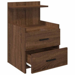 Berkfield Durable Bedside Cabinets 2 Pcs With 2 Drawers Brown Oak 40X36.5X62 Cm - thumbnail 5