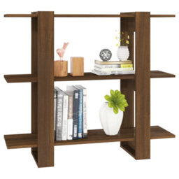 Berkfield Book Cabinet/room Divider Brown Oak 100X30X87 Cm - thumbnail 5