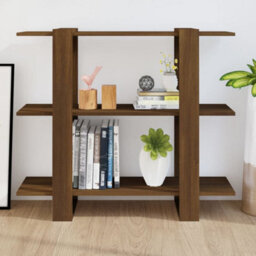 Berkfield Book Cabinet/room Divider Brown Oak 100X30X87 Cm - thumbnail 6