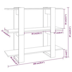 Berkfield Book Cabinet/room Divider Brown Oak 100X30X87 Cm - thumbnail 7