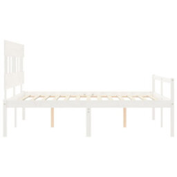Berkfield Bed Frame With Headboard White 160X200 Cm Solid Wood - thumbnail 7